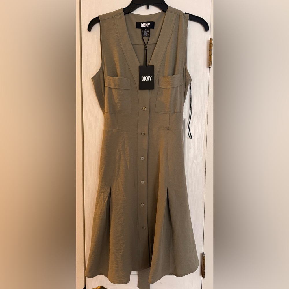 DKNY Olive Green Midi Dress